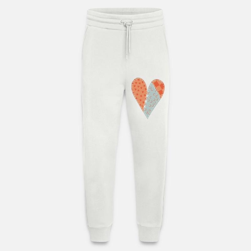 Patchwork Herz Nr. 12 - Jogginghose - made by SPREAD - OFF WHITE