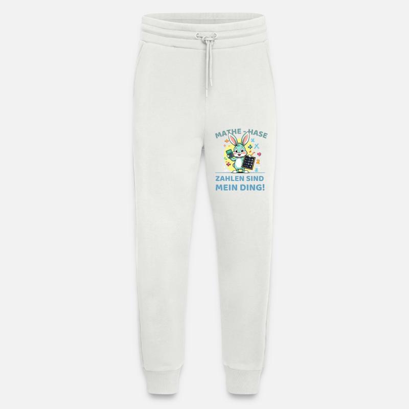 Math bunny with calculation task - Jogging Pants - made by SPREAD  - OFF WHITE