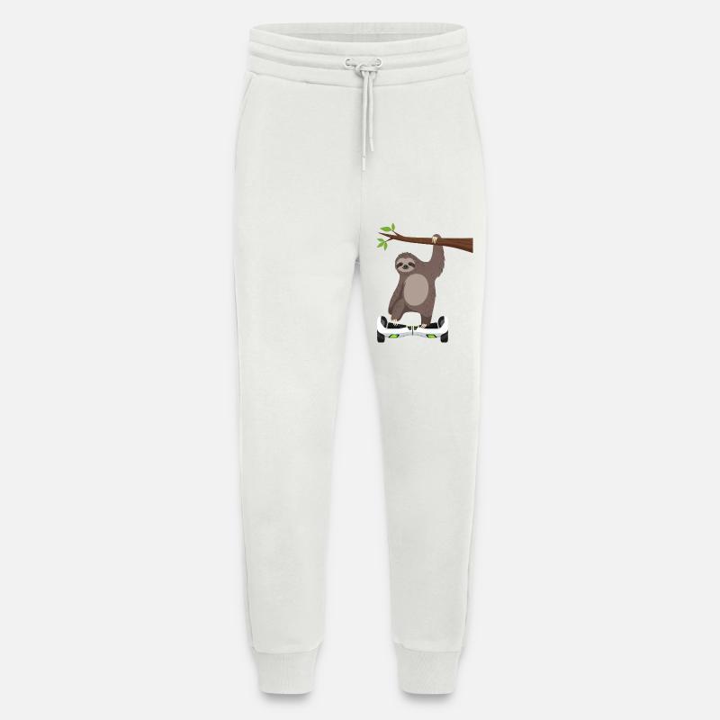 Sloth Chilling Hoverboard Cartoon Technique Same - Jogging Pants - made by SPREAD  - OFF WHITE