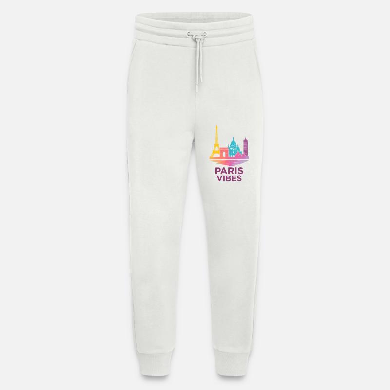 Silhouette de gradient de Paris Vibes - Pantalon de jogging bio décontracté fabriqué en UE - OFF WHITE