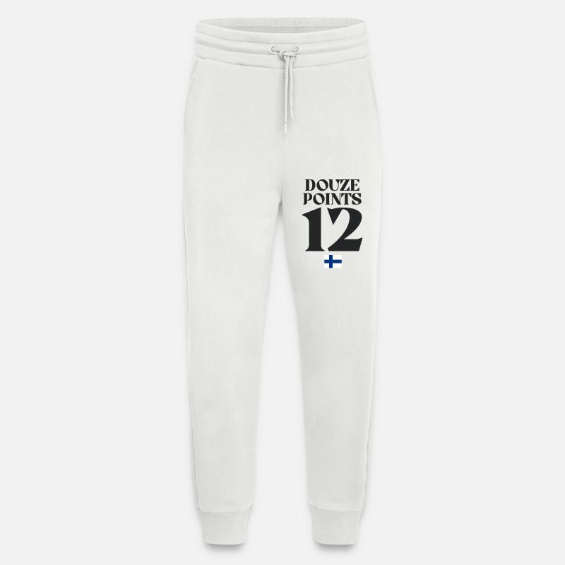 Douze Points 12 Drapeau Finlande Eurovision - Pantalon de jogging bio décontracté fabriqué en UE - OFF WHITE