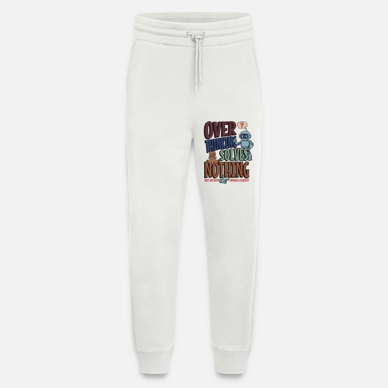 Over Thinking Solves Nothing - Jogging Pants - made by SPREAD  - OFF WHITE