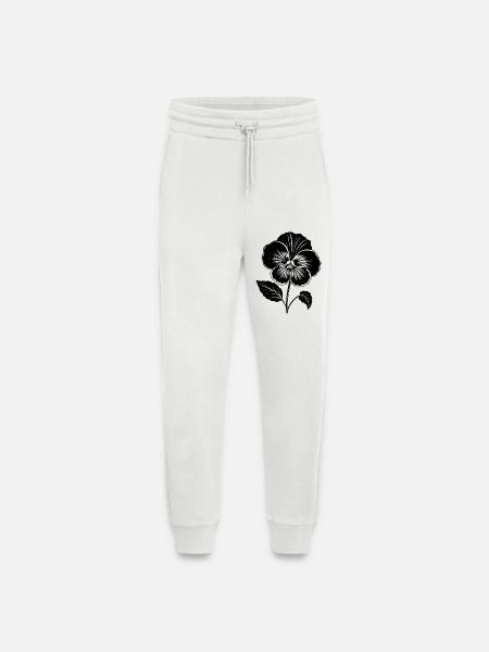 Pansy Flower - Jogging Pants - made by SPREAD - OFF WHITE