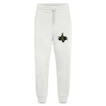 T-shirt de Noël abstrait, motif de Noël - Pantalon de jogging bio décontracté fabriqué en UE - OFF WHITE - Devant