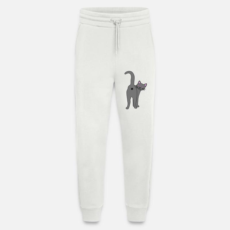 Méchant chat - Pantalon de jogging bio décontracté fabriqué en UE - OFF WHITE