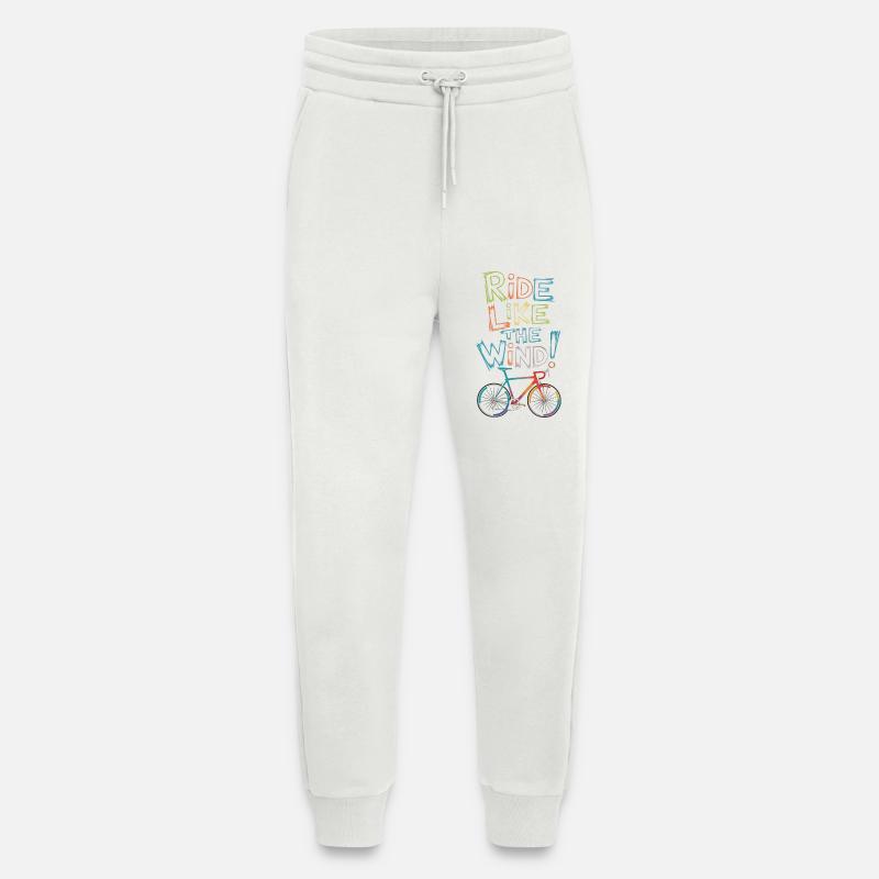 Ride Like the Wind Bicycle Design - Jogging Pants - made by SPREAD  - OFF WHITE