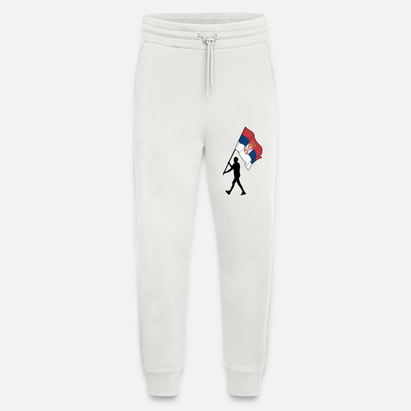 Flagge Serbien Mann geht - Jogginghose - made by SPREAD - OFF WHITE