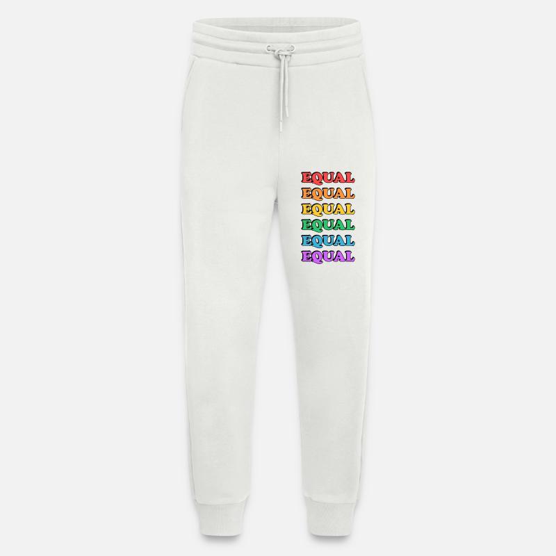 Rainbow Equality Text - Jogging Pants - made by SPREAD  - OFF WHITE