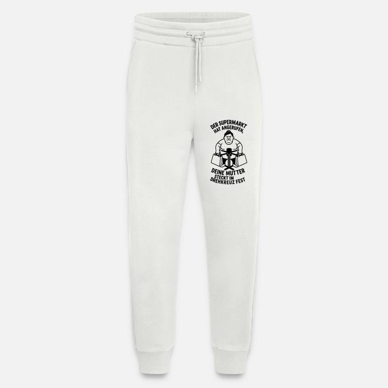 drehkreuz deine mutter supermarkt witz - Jogginghose - made by SPREAD - OFF WHITE