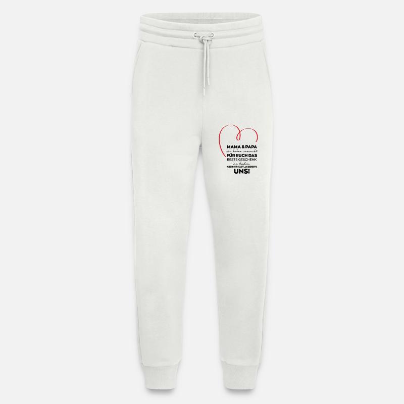 Mama Papa Eltern lustiges Geschenk - Jogginghose - made by SPREAD - OFF WHITE