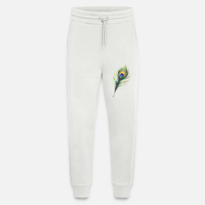 Peacock Feather Illustration Gradient Elegant - Jogging Pants - made by SPREAD  - OFF WHITE