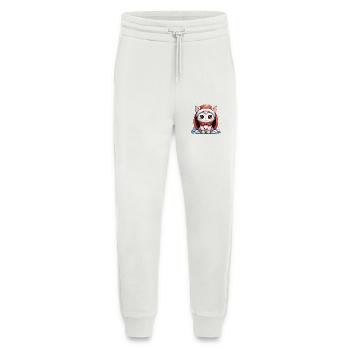 Design de Noël de chat - Style Kawaii - Pantalon de jogging bio décontracté fabriqué en UE - OFF WHITE - Devant