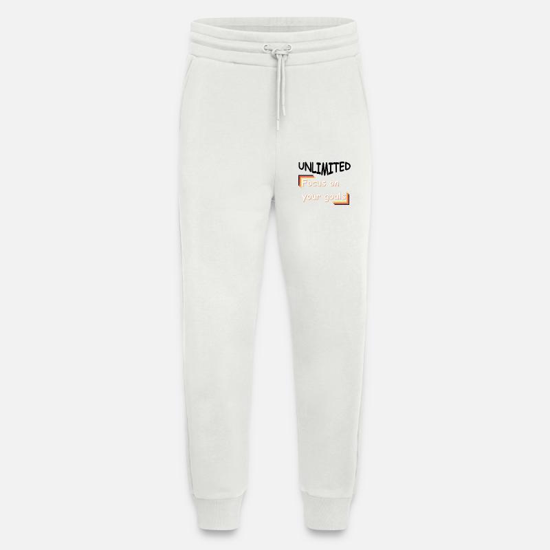 Concentrez-vous sur vos objectifs - Pantalon de jogging bio décontracté fabriqué en UE - OFF WHITE