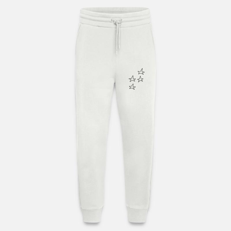 Four Star Symbol Shape Pattern - Jogging Pants - made by SPREAD  - OFF WHITE