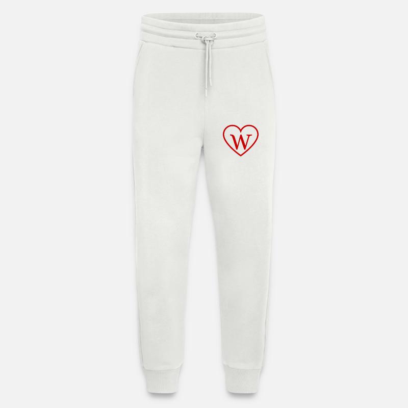 Buchstabe w Rotes Herz - Jogginghose - made by SPREAD - OFF WHITE