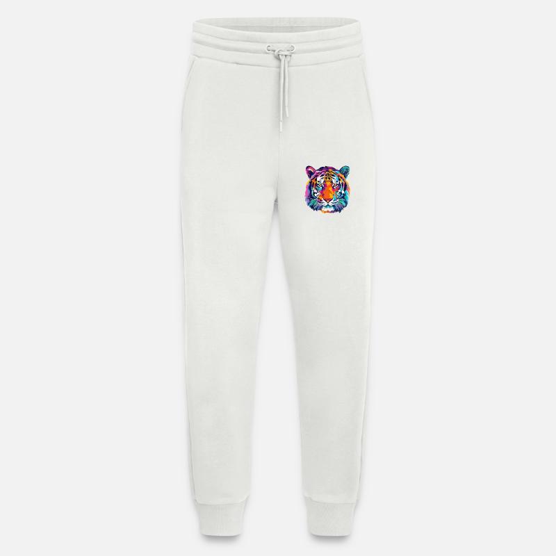 Tiger Bunt Tigerkopf - Jogginghose - made by SPREAD - OFF WHITE