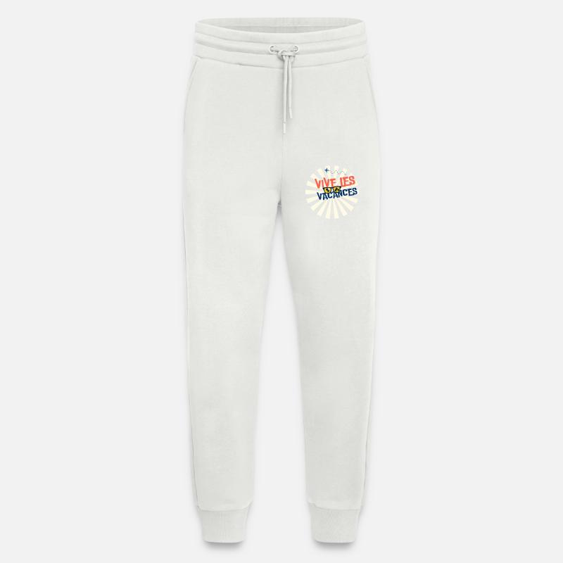 VIVE LES VACANCES. VACANCES.BONNES VACANCES. - Pantalon de jogging bio décontracté fabriqué en UE - OFF WHITE