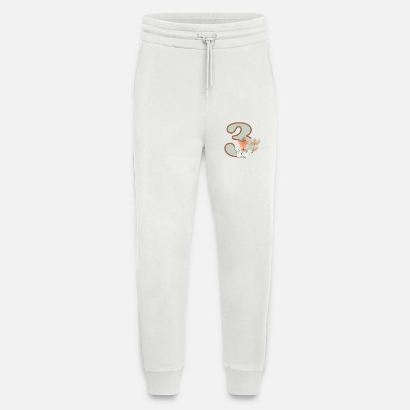 3rd Birthday Fox Flowers - Jogging Pants - made by SPREAD  - OFF WHITE