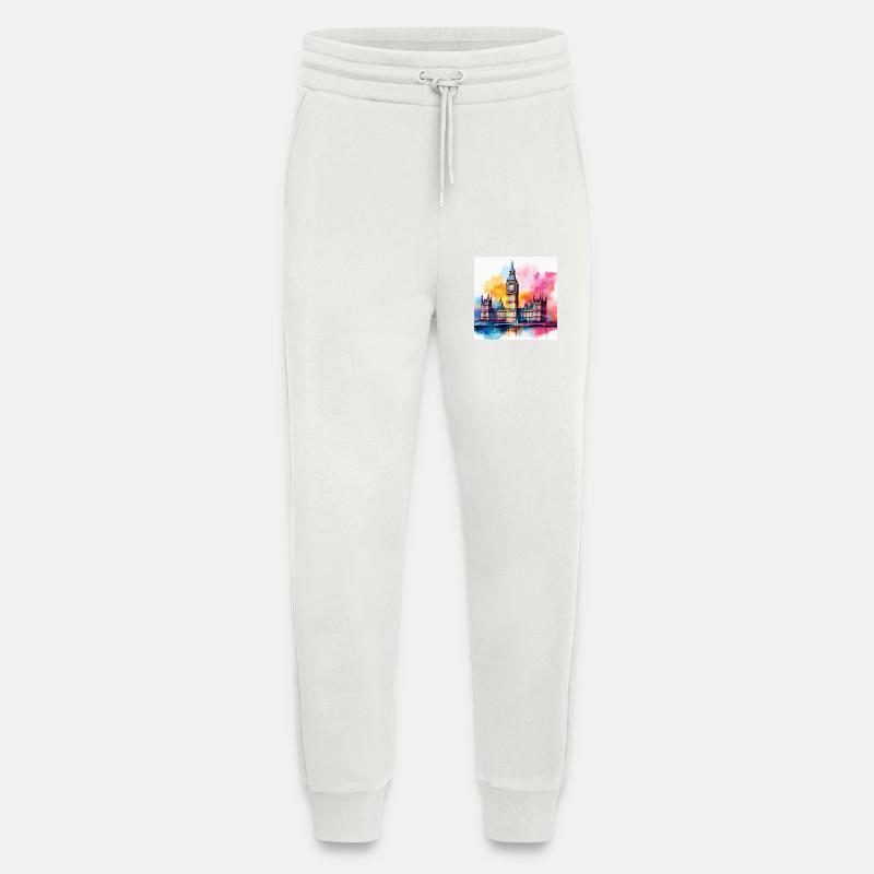 Big Ben Watercolour Splash Art - Jogging Pants - made by SPREAD  - OFF WHITE