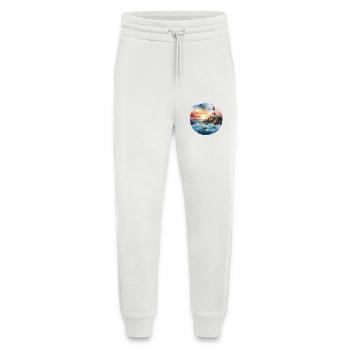 Majestic Lighthouse at Sunset with Crashing Waves - Jogging Pants - made by SPREAD  - OFF WHITE - Front