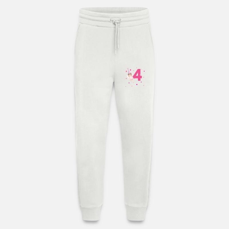 4e anniversaire fée rose - Pantalon de jogging bio décontracté fabriqué en UE - OFF WHITE