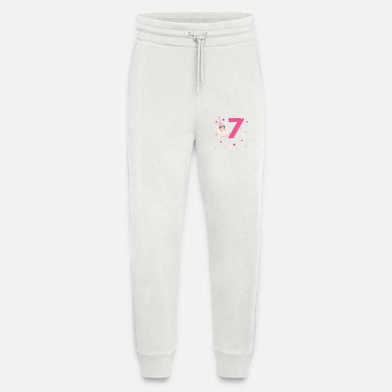 7e anniversaire fée rose - Pantalon de jogging bio décontracté fabriqué en UE - OFF WHITE