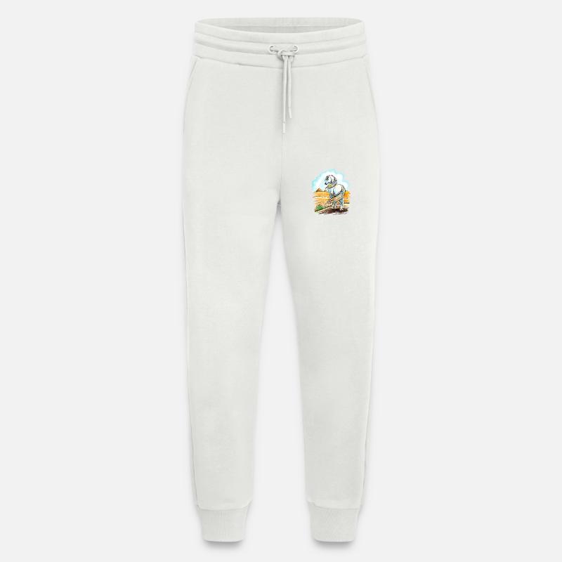 Cheval Arabe Égyptien - Pantalon de jogging bio décontracté fabriqué en UE - OFF WHITE