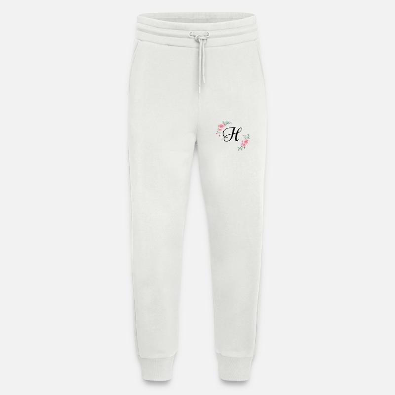 Rosa Blumenbuchstabe h - Jogginghose - made by SPREAD - OFF WHITE