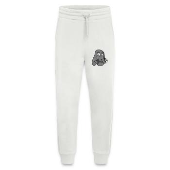 Lapin Lapin Drôle Visage Grimace Sourire - Pantalon de jogging bio décontracté fabriqué en UE - OFF WHITE - Devant