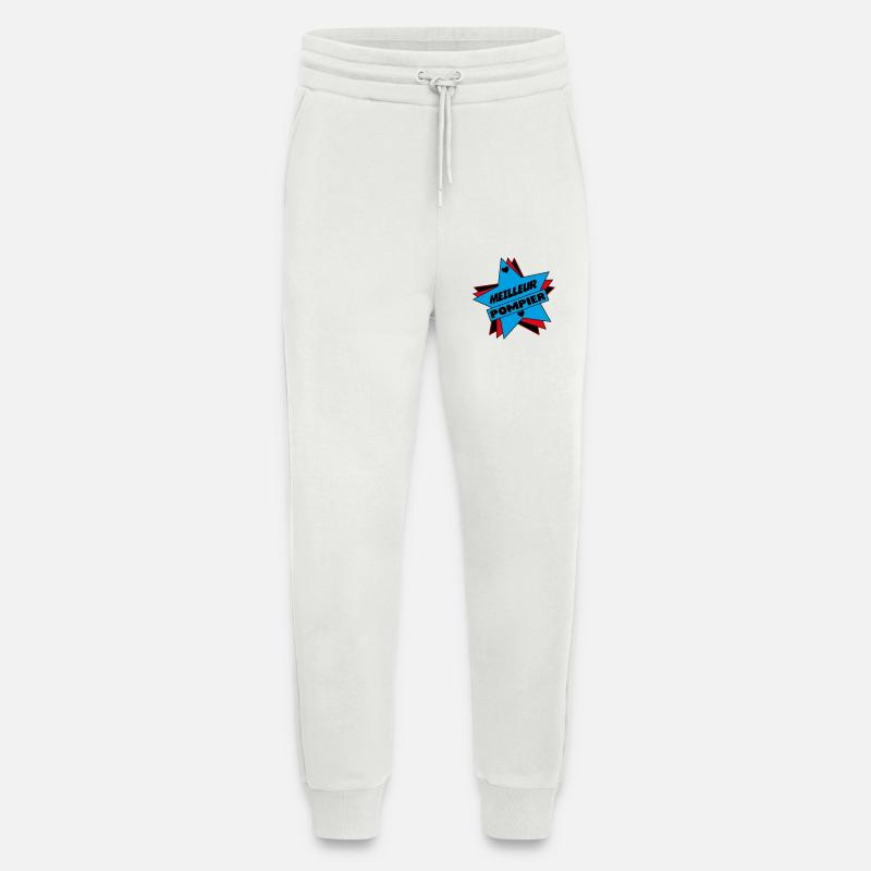 MEILLEUR POMPIER - Pantalon de jogging bio décontracté fabriqué en UE - OFF WHITE