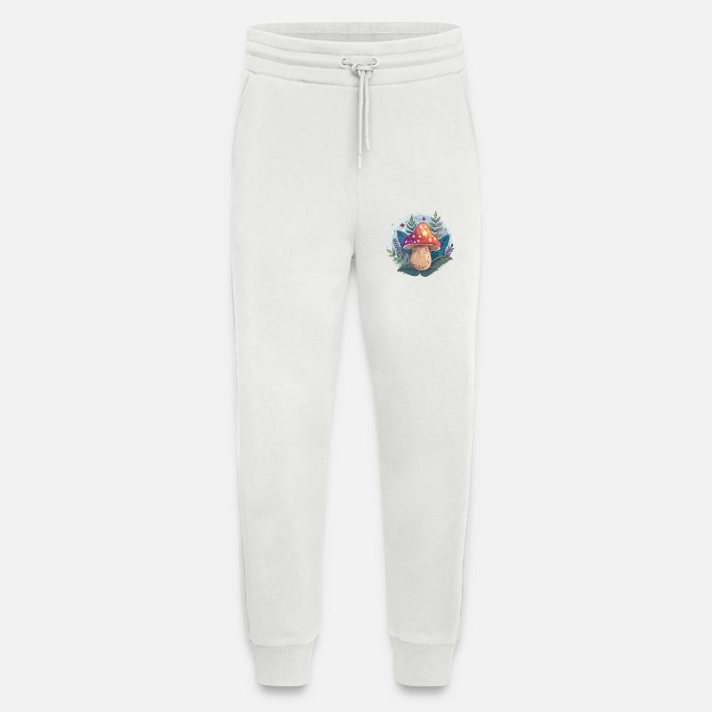 Flowers,toadstool,mushroom,forest,illustration - Jogging Pants - made by SPREAD  - OFF WHITE