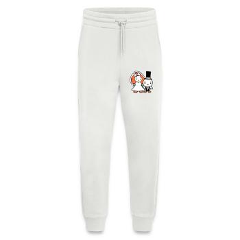 2 Birds Wedding Couple Ducks Wedding Man Woman Cute - Jogging Pants - made by SPREAD  - OFF WHITE - Front