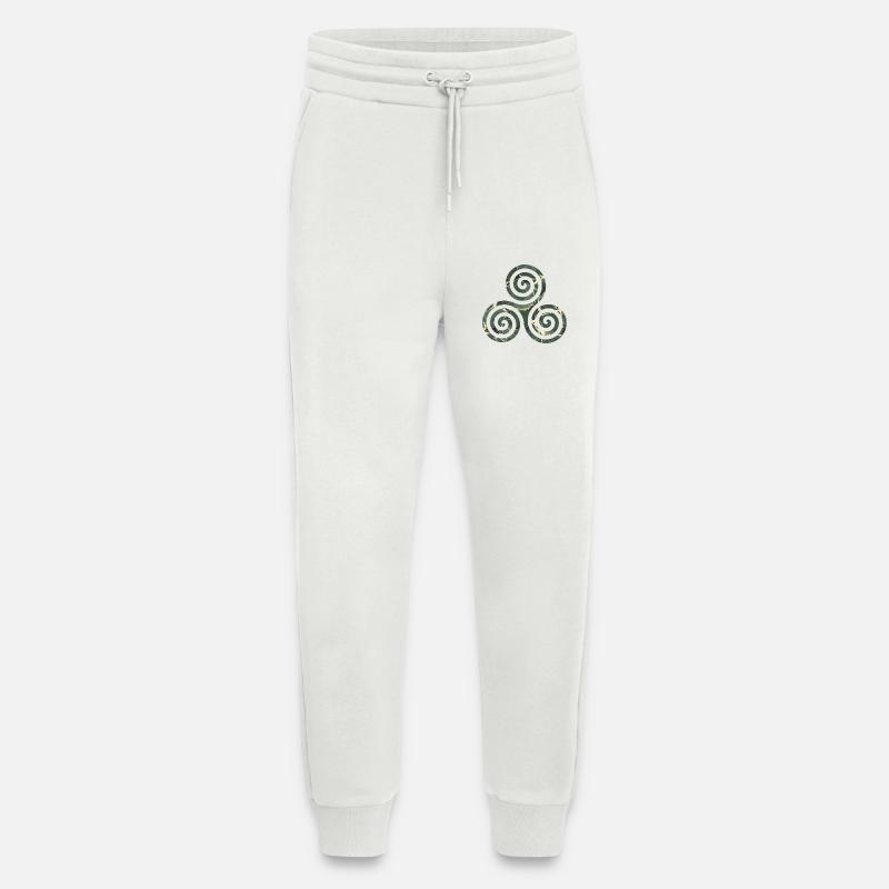 symbole celtique triskele e 226 - Pantalon de jogging bio décontracté fabriqué en UE - OFF WHITE