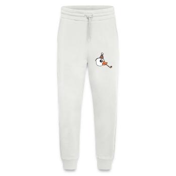 Canard Fête Serviette Chapeau Anniversaire Célébrer le Nouvel An - Pantalon de jogging bio décontracté fabriqué en UE - OFF WHITE - Devant