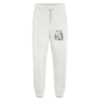 Du siehst heute gut aus bestickt - Jogginghose - made by SPREAD - OFF WHITE - Vorne