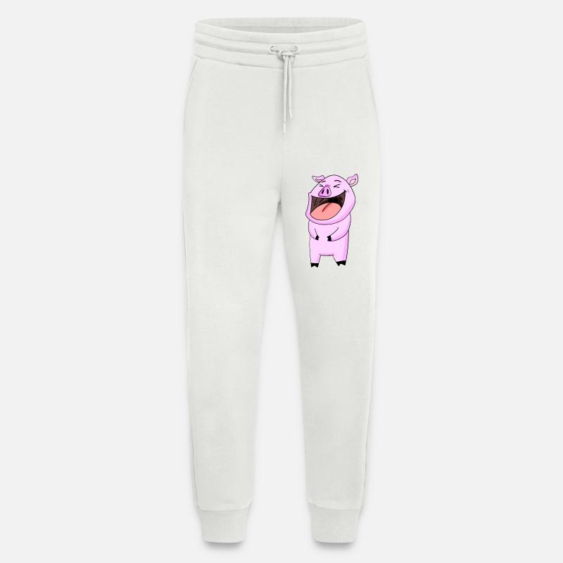 Rires de cochon - Pantalon de jogging bio décontracté fabriqué en UE - OFF WHITE