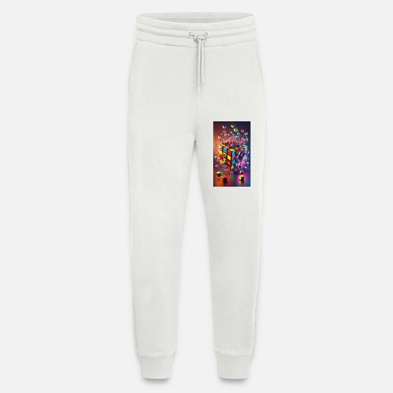 Cube d’explosion de couleur - Pantalon de jogging bio décontracté fabriqué en UE - OFF WHITE