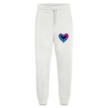 Futuristisches Neon-Herz | Cyber Heart Love Design - Jogginghose - made by SPREAD - OFF WHITE - Vorne