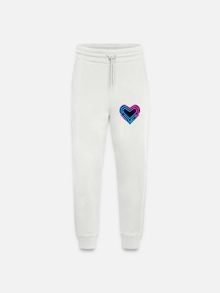 Futuristisches Neon-Herz | Cyber Heart Love Design - Jogginghose - made by SPREAD - OFF WHITE