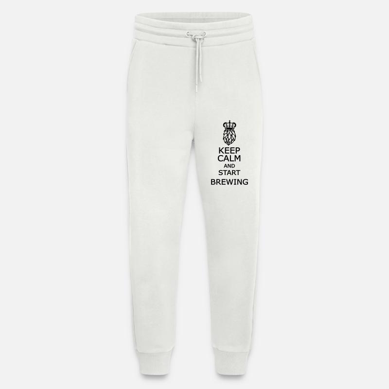 Reste calme et commence à infuser - Pantalon de jogging bio décontracté fabriqué en UE - OFF WHITE