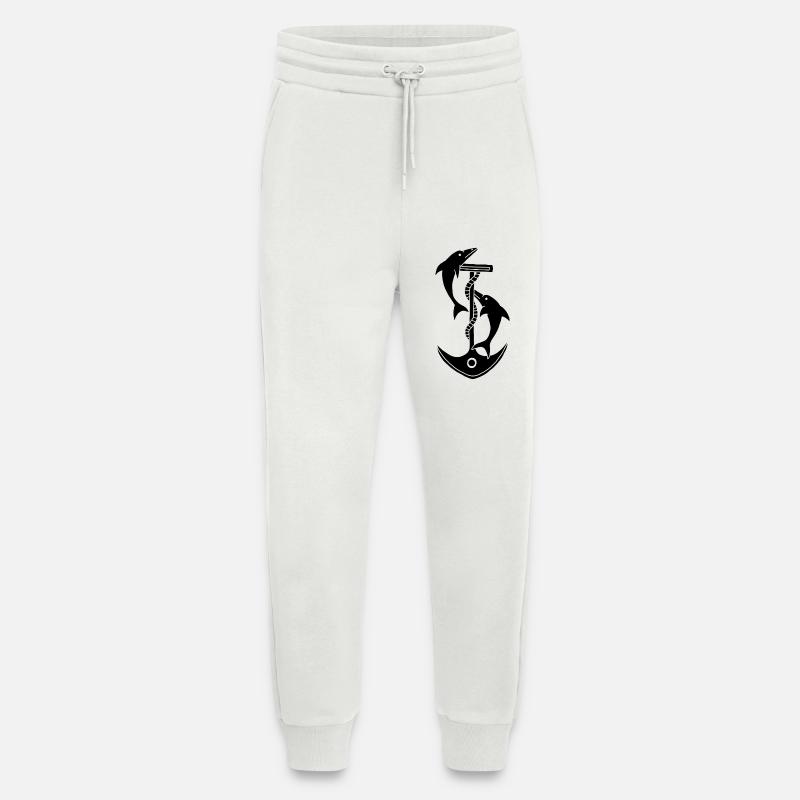 Anker und Delfine (schwarz) - Jogginghose - made by SPREAD - OFF WHITE