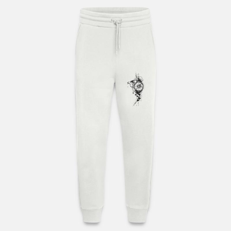 Compass Black Map - Jogging Pants - made by SPREAD  - OFF WHITE