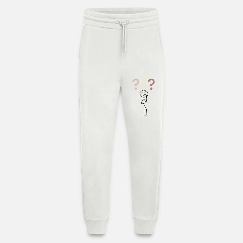 Three Question Marks – Minimal Mystery Design - Jogginghose - made by SPREAD - OFF WHITE