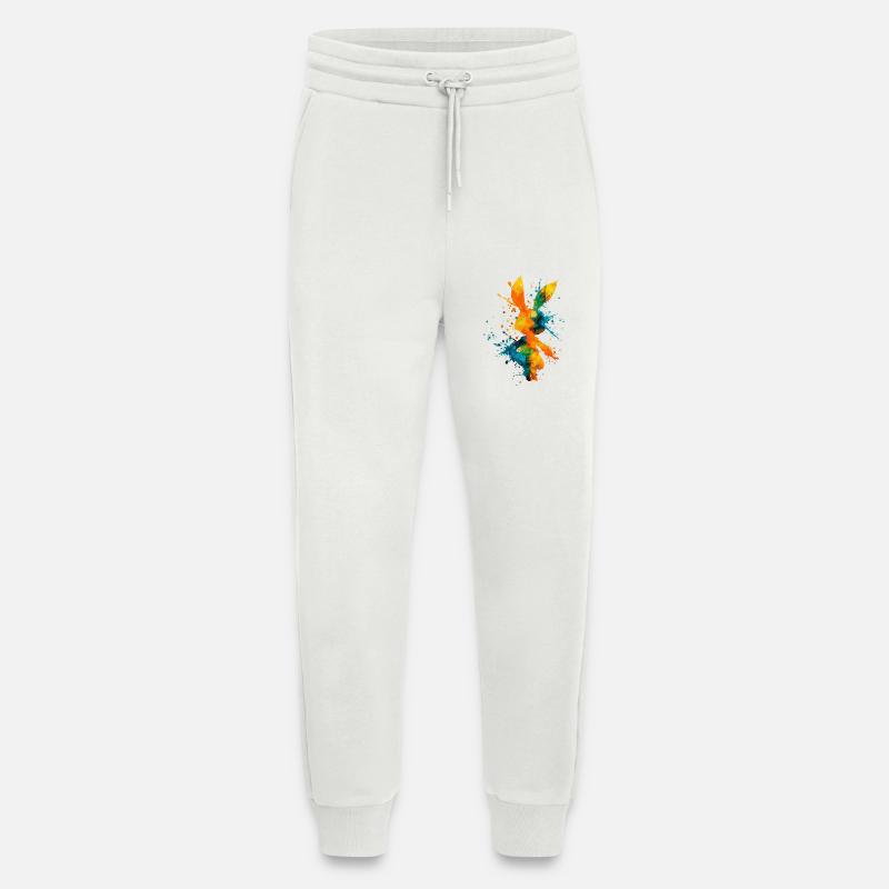 Abstract_Watercolor_Bunny_Rabbit_Splatter - Jogginghose - made by SPREAD - OFF WHITE