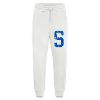 Lettre s sport rétro  - Pantalon de jogging bio décontracté fabriqué en UE - OFF WHITE - Devant