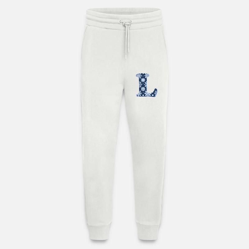 Letter L Snowflakes - Jogging Pants - made by SPREAD - OFF WHITE