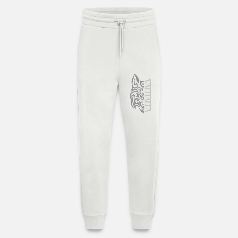 Valhalla Wolf Viking - Pantalon de jogging bio décontracté fabriqué en UE - OFF WHITE