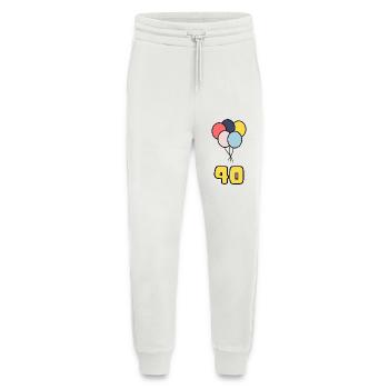 40. 40 ANS. 40e ANNIVERSAIRE. ANNIVERSAIRE 40 ANS. - Pantalon de jogging bio décontracté fabriqué en UE - OFF WHITE - Devant