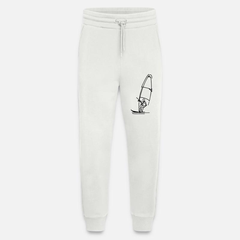 Windsurfer Drawing - Jogging Pants - made by SPREAD - OFF WHITE