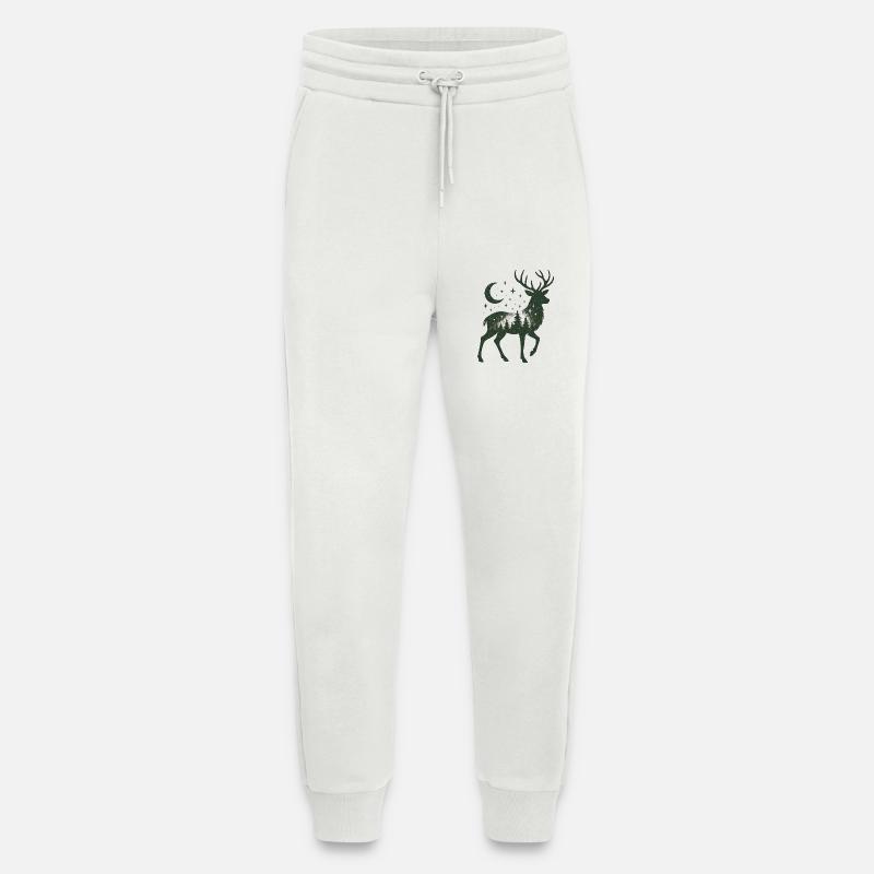 Star Forest Deer Silhouette - Jogging Pants - made by SPREAD  - OFF WHITE
